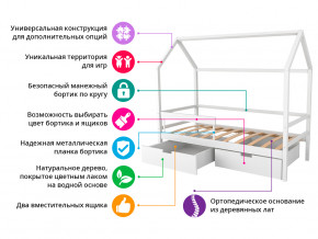 Кровать-домик Svogen с ящиками и бортиком бежевый в Стерлитамаке - sterlitamak.magazinmebel.ru | фото - изображение 2