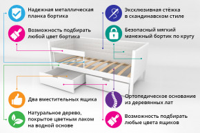 Кровать-тахта Svogen мягкая с ящиками и бортиком с фото белый/барашки в Стерлитамаке - sterlitamak.magazinmebel.ru | фото - изображение 2