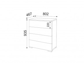 М05 (ручка брусок) Комод (4 ящика) в Стерлитамаке - sterlitamak.magazinmebel.ru | фото