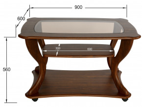 Стол журнальный Маэстро со стеклом СЖС-02 орех в Стерлитамаке - sterlitamak.magazinmebel.ru | фото - изображение 2